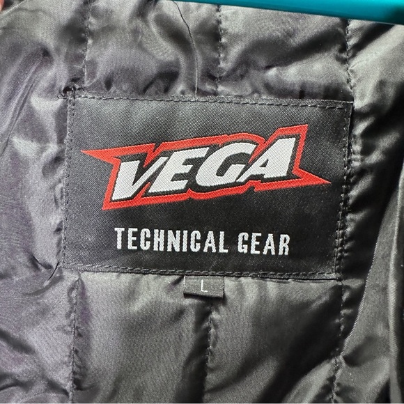 Vega Technical Gear Mens Jacket Gray Black Large Riding Motorcycle Full Zip Line - Picture 10 of 12
